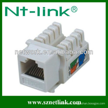 Blanco 90 grados Dual IDC cat6 utp rj45 conector modular